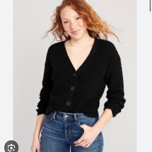 Old Navy Cotton Linen Blend V-neck Crop Cardigan Small Petite